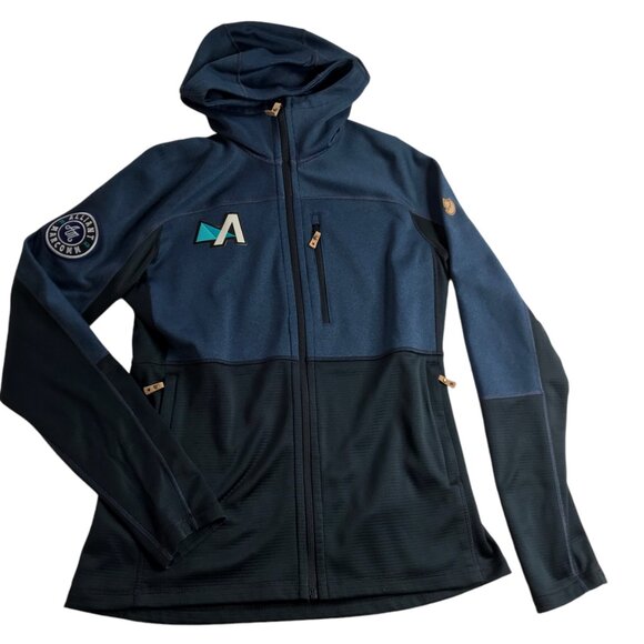 FJALLRAVEN Full Zip Jacket Hoodie Hooded, Size Women's Large Abisko Trail Fleece - Picture 1 of 16